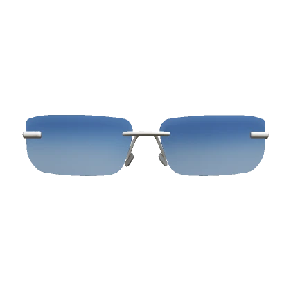 Blue and Silver Square Sunglasses