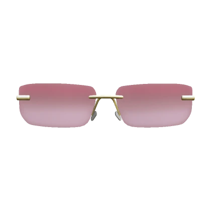 Pink and Gold Square Sunglasses