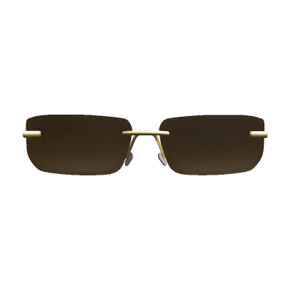 Brown and Gold Square Sunglasses