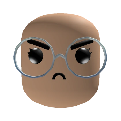 Cute head with angry glasses