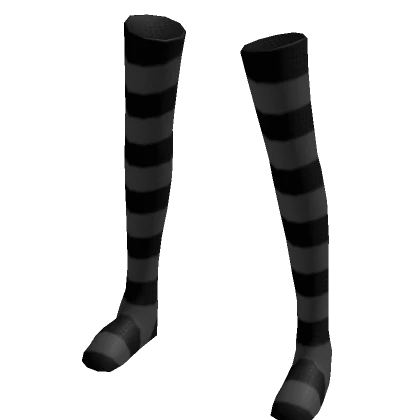 Thigh High Black and Gray Striped Leg Warmers