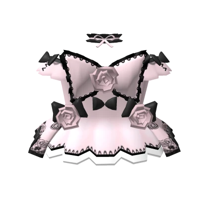 🎀3.0 Romantic pink gothic dress w roses