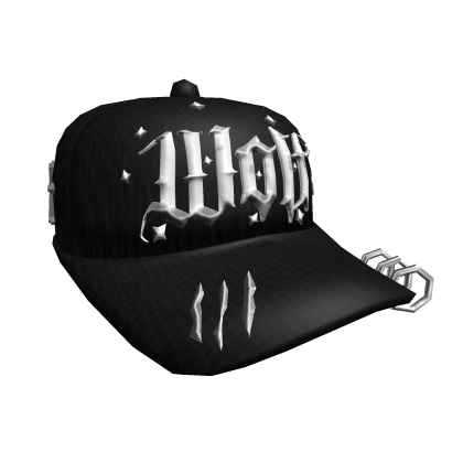 Black Wolf Gothic Print Cap