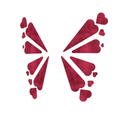 Valentines White and Red Butterfly Wings