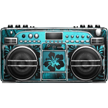 Black blue cyan Scene boombox aesthethic emo 2000s