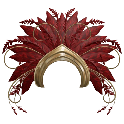 Feather Showgirl Headdress in Gold Red