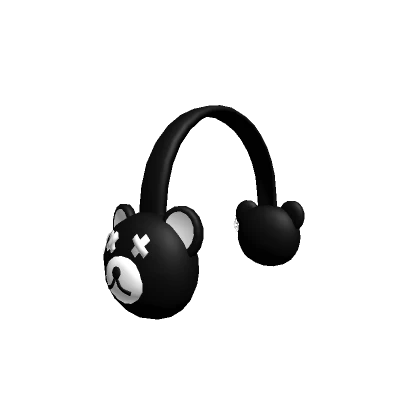 Punk Black Teddy Bear Headphones