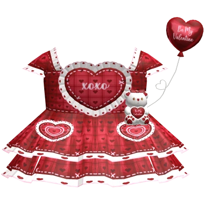 Cute Red Valentines XOXO Heart Dress