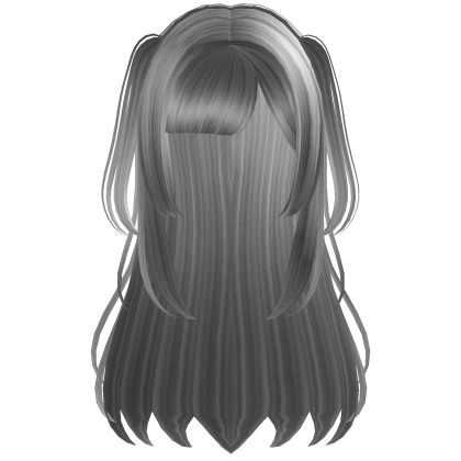 ♱꒰ layered emo side ponytails silver grey