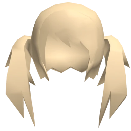 Low Poly Anime Blonde Pigtails Hair