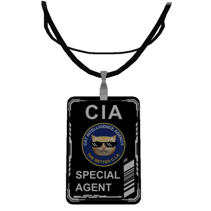 Cat Intelligence Agency CIA Badge (Black)