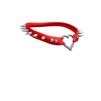 Y2K Heart Studded Collar - Red and Silver (3.0)