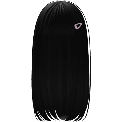 ♡ : long cute hair w clips in black