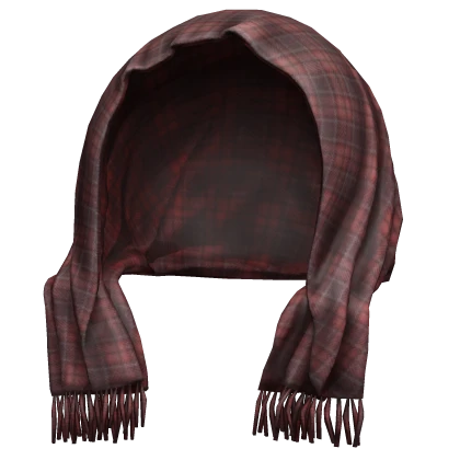 Red Flannel Headscarf