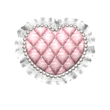 Quilted Pearly Heart Pillow Pink