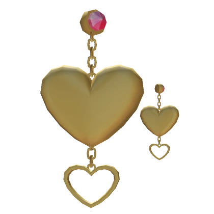 Gold Heart Chain Earrings