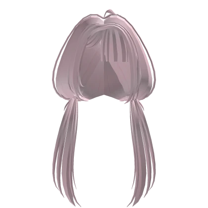 ୨ৎ: cutesy moe low pigtails cowlick hair in pink