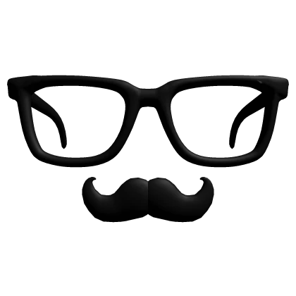 Low Scene Y2K nerd mustache glasses :3 2.0