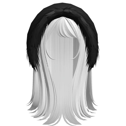 Emo hair w/ Black hood in White