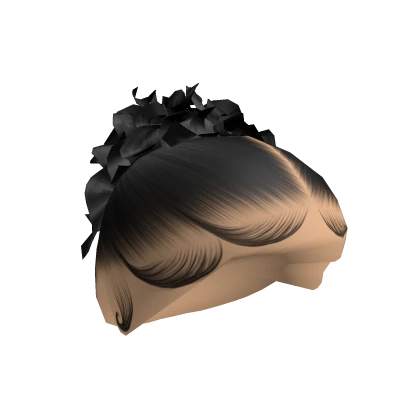 Clean Girl Middle Part Curly Bun [Black]