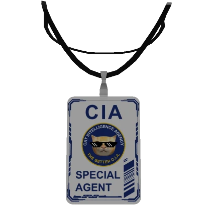 Cat Intelligence Agency CIA Badge (White)