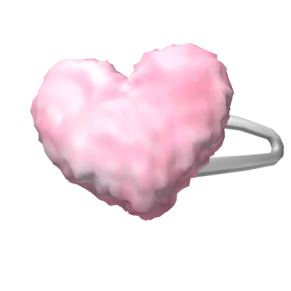 Fluffy Heart Hairclip - pink