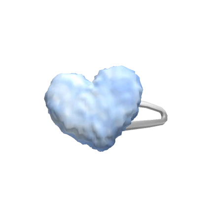 Fluffy Heart Hairclip - blue