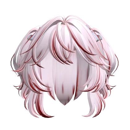 Pink&Red cutecore Pigtails W Stained Ribbons