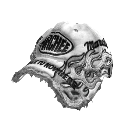 MARCHÉE - White Flame Embroidered Racing Cap