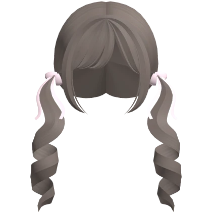 ♡ : ash low dolly pigtails w/ pink bows
