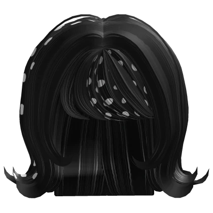 ♡ cute swirly black & white retro polka dot bob