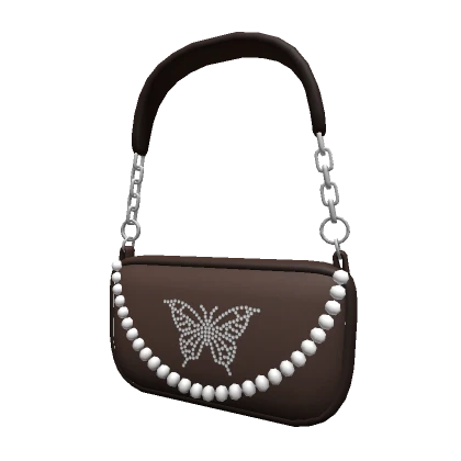 Brown Y2K Butterfly Shoulder Bag