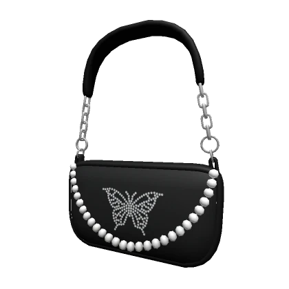 Black Y2K Butterfly Shoulder Bag