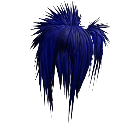 Spiky Teased Side Ponytail (Blue)