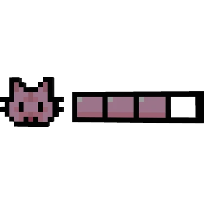 Cupid Pink Cat 8-Bit Health Bar