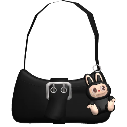 Black Purse w/ Labubu