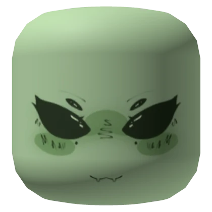 Neutral green alien girl face