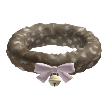 cute fluffy fawn bell choker (light brown) (3.0)