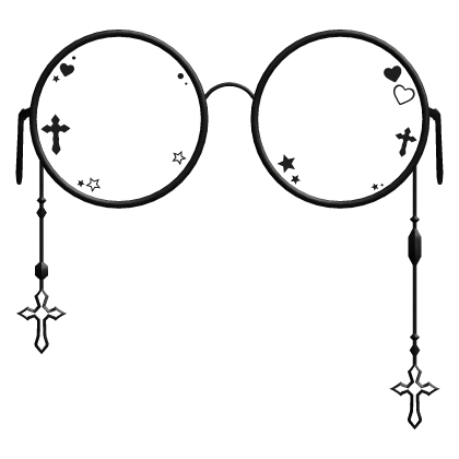 Black Emo Goth Cross Glasses
