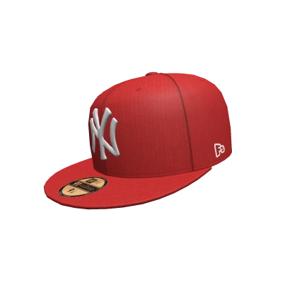 Sideway Red NYC Baseball Fitted Cap