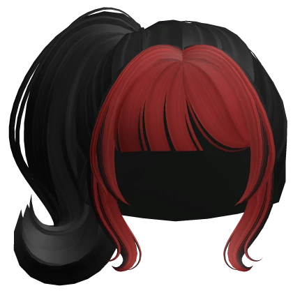 Gyaru Side Ponytail in Black and Red