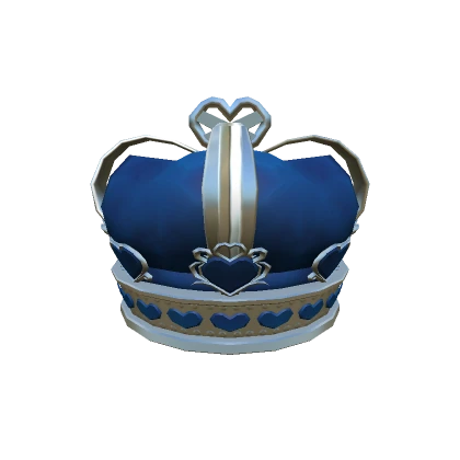 Blue Silver Valentine Heart Crown