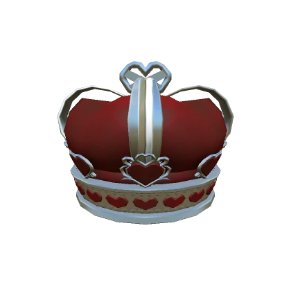 Red Silver Valentine Heart Crown