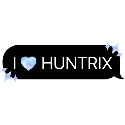 I Heart HUNTRIX Kpop Demon Hunters Text Bubble Gem