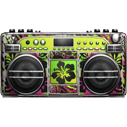 green pink cyan Scene boombox aesthethic emo 2000s