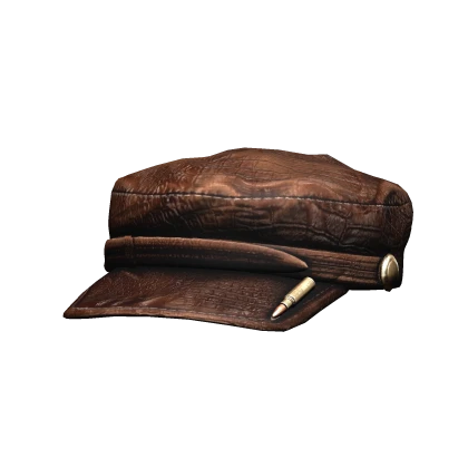 Leather Newsboy Cap + Bullet 