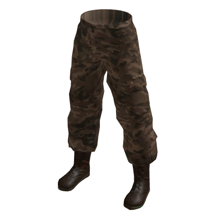 Soldier Army Camo Pants w/ Boots - Woodland Brown