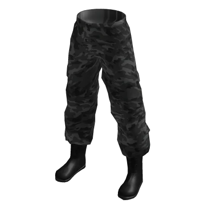 Soldier Army Camo Pants w/ Boots - Charcoal