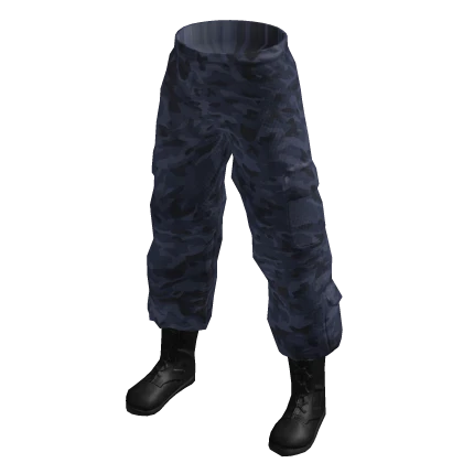 Soldier Army Camo Pants w/ Boots - Midnight