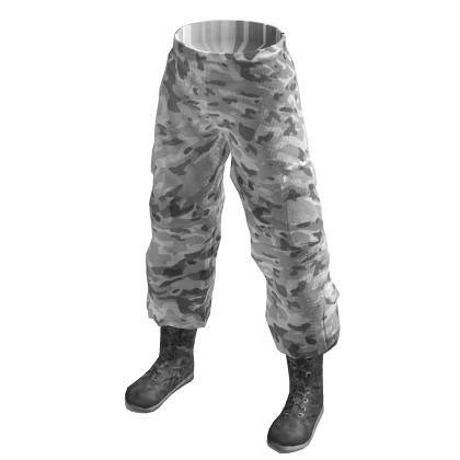 Soldier Army Camo Pants w/ Boots - Snow